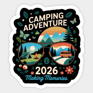 Camping Adventure Life 2026 Men Women Kids Family Squad Matching Sticker